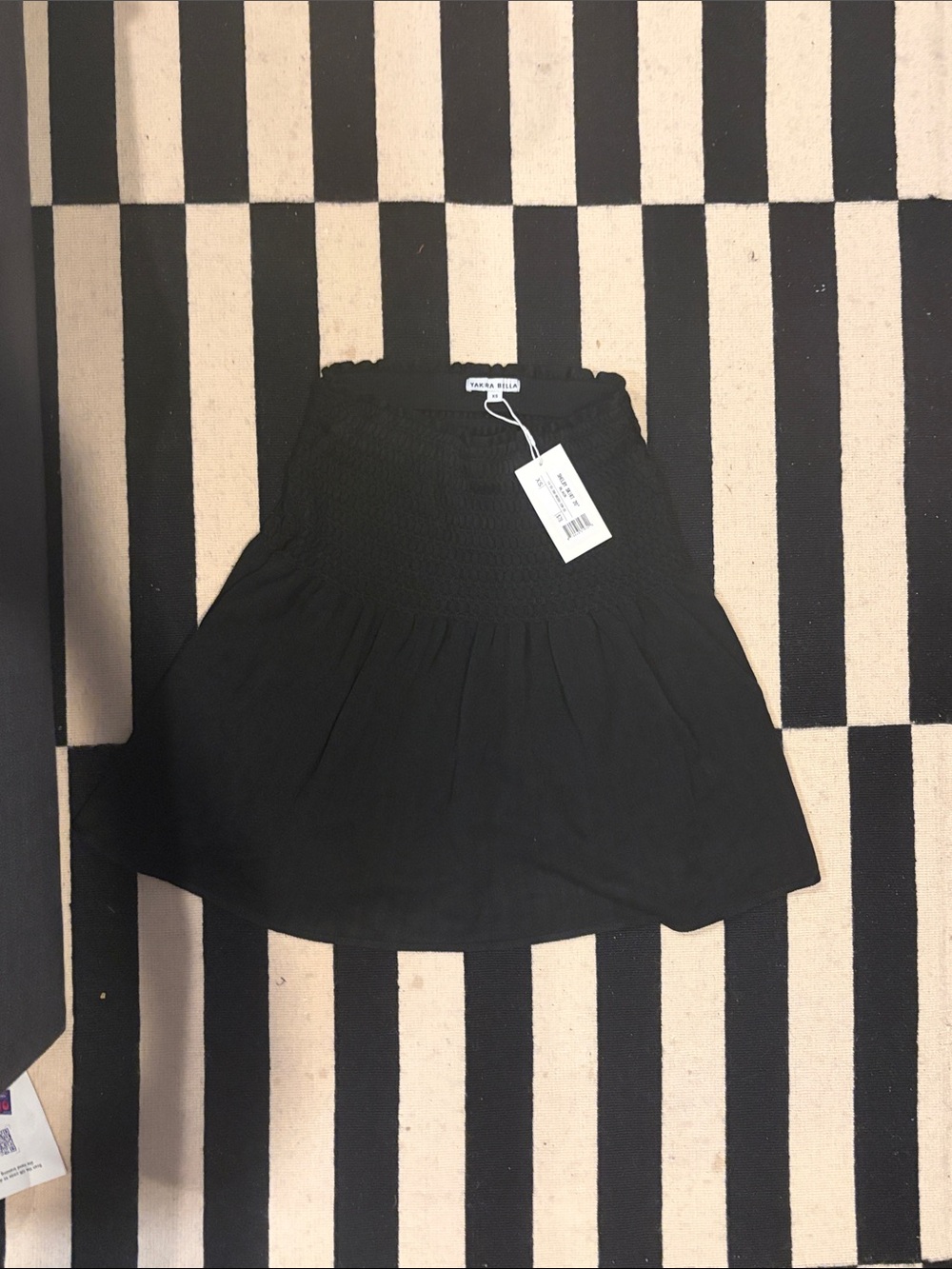 Smocked Waist Black Circle Skirt